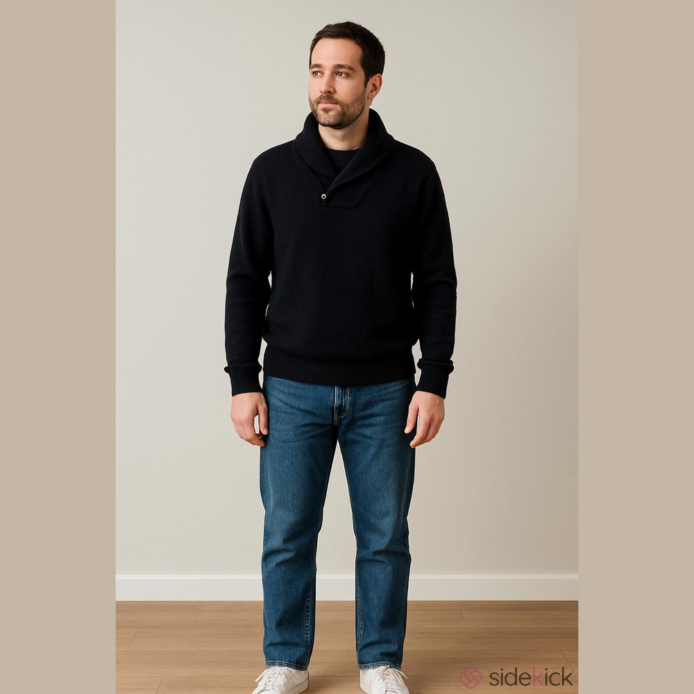 Vintage /Retro 90's Northern Reflections Navy Wool Blend Fishermancore Sweater